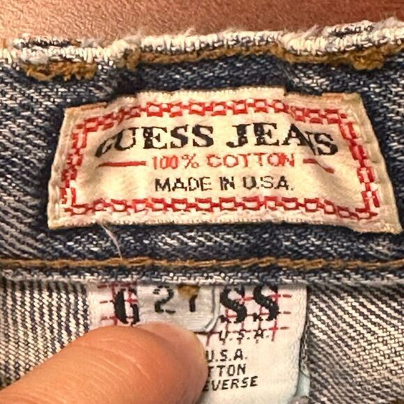 Vintage Guess Jeans Womens Sz 27 (Measures 24) Denim Made USA Light Wash 90s Y2K - Picture 4 of 7